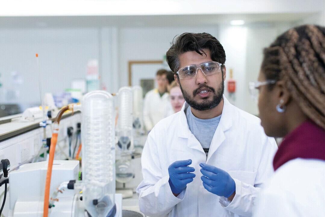 University of Kent students in a Chemistry Lab.