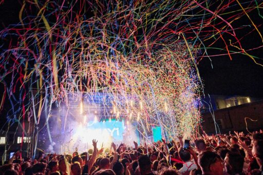 Confetti at the climax of Summer Ball.