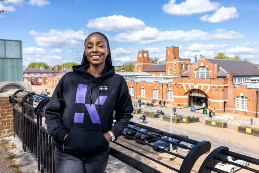 A Kent student at our Medway campus.