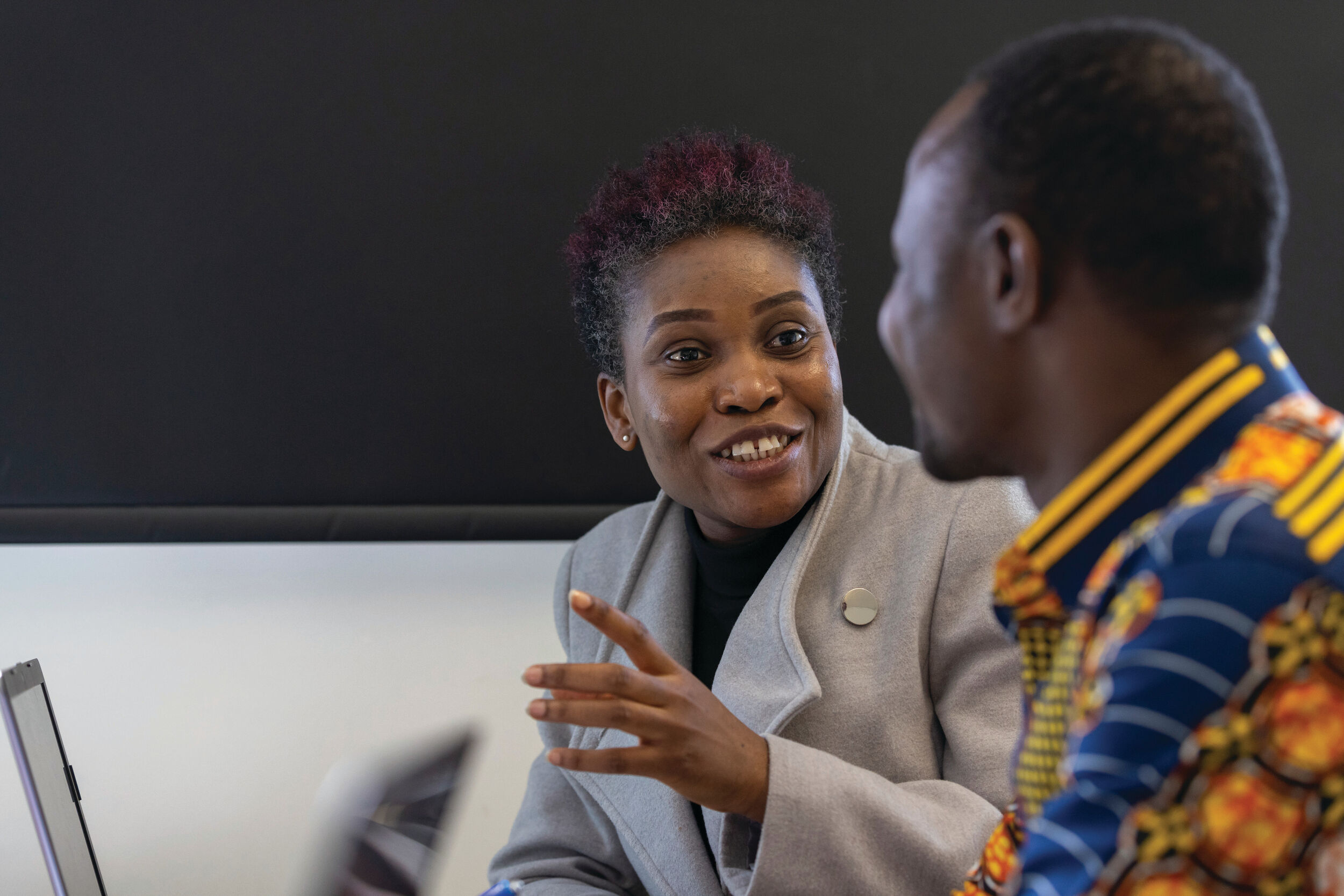 Two Kent students in discussion