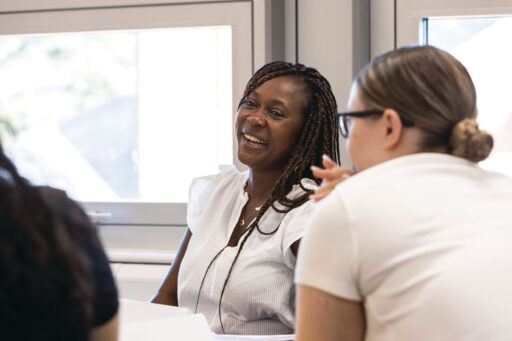 Two Kent students in discussion.