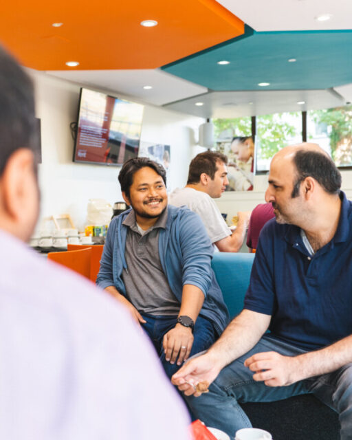 Computer Science students chatting.